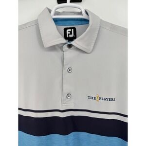 FootJoy The Players TPC Sawgrass Golf Polo Shirt Mens‎ XL Gray Blue Shortsleeve